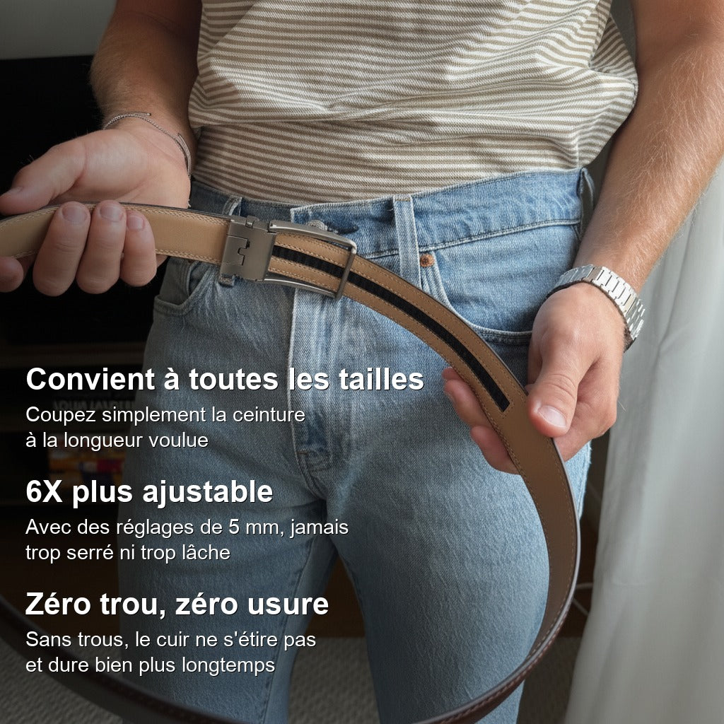 Ceinture ORYN - convient à toutes les tailles, 6X plus ajustable, zéro trou